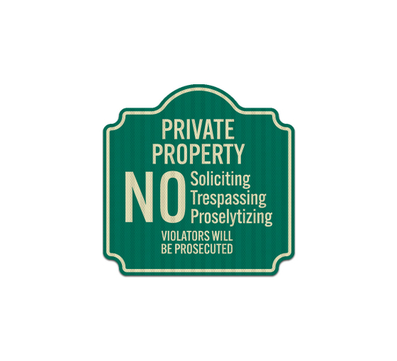 No Soliciting Trespassing Aluminum Sign (EGR Reflective)