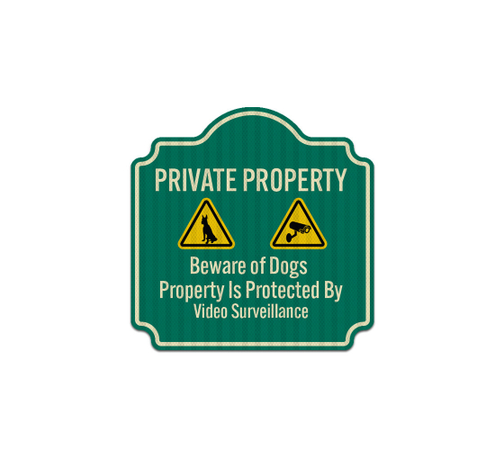 Private Property Beware of Dogs Aluminum Sign (EGR Reflective)