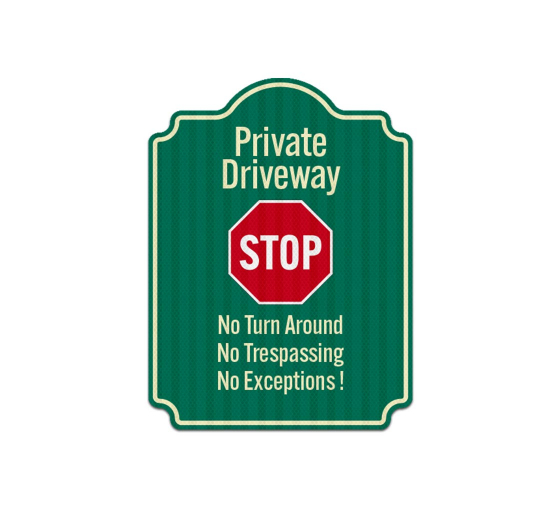 Stop Private Driveway Aluminum Sign (EGR Reflective)