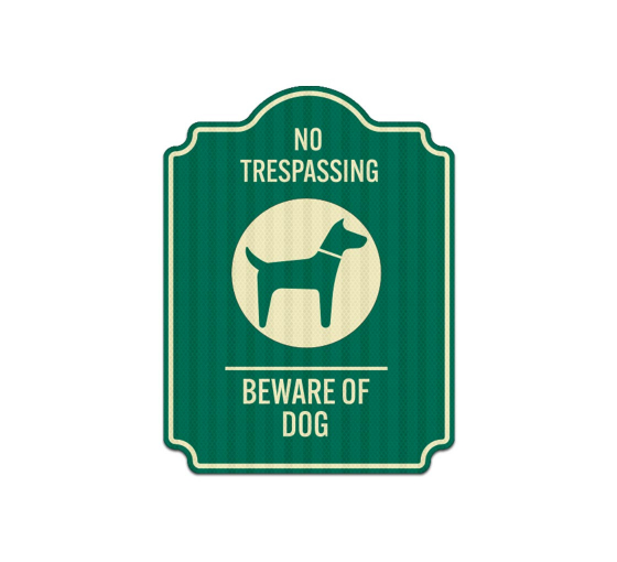 No Trespassing Beware Of Dog Aluminum Sign (EGR Reflective)