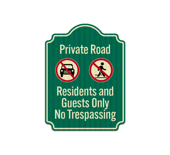 Private Road Residents & Guests Only Aluminum Sign (EGR Reflective)