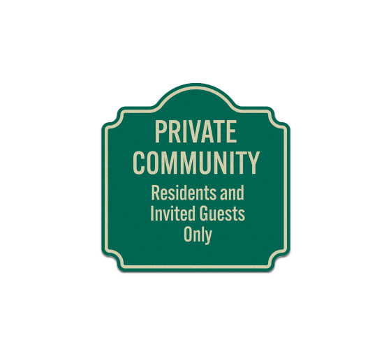 Residents & Invited Guests Only Aluminum Sign (Reflective)