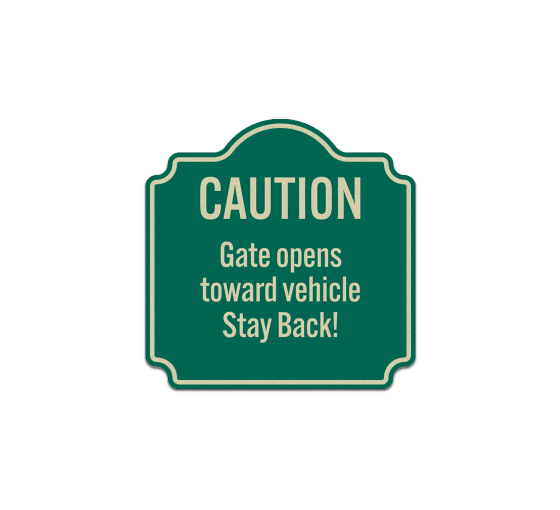 Gate Opens Towards Vehicle Aluminum Sign (Reflective)
