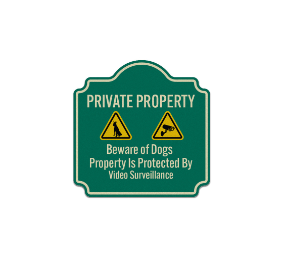 Private Property Beware of Dogs Aluminum Sign (Reflective)