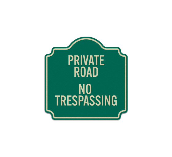 Private Road No Trespassing Aluminum Sign (Reflective)