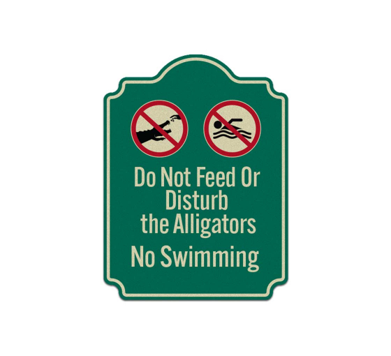 Do Not Feed Alligators Aluminum Sign (Reflective)