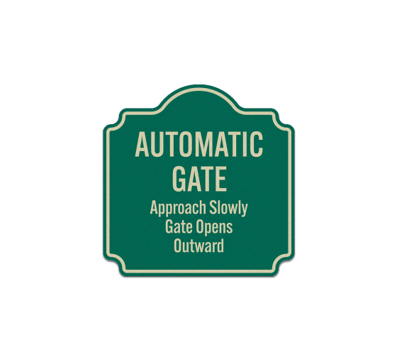 Automatic Gate Opens Outward Aluminum Sign (Reflective)