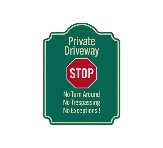 Stop Private Driveway Aluminum Sign (Reflective)