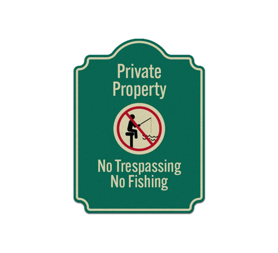 No Trespassing No Fishing Aluminum Sign (Reflective)