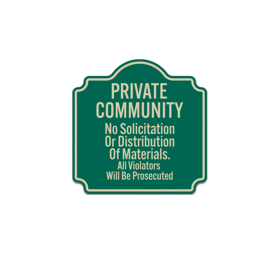 Private Community No Solicitation Aluminum Sign (Reflective)