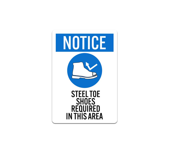 OSHA Steel Toe Shoes Required Decal (Non Reflective)