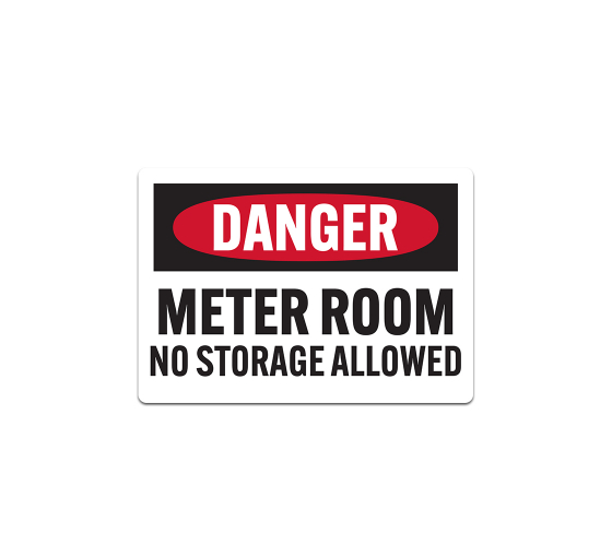 OSHA Meter Room, No Storage Decal (Non Reflective)