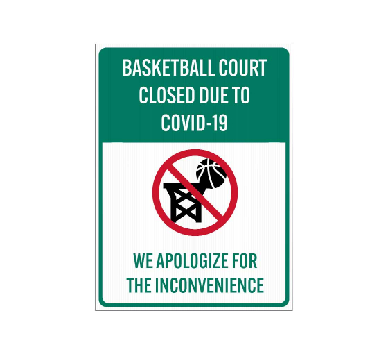Basketball Court Closed Corflute Sign (Non Reflective)