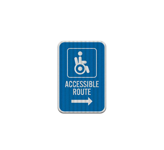 Accessible Route Aluminum Sign (HIP Reflective)