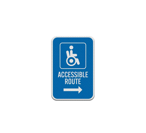 Accessible Route Aluminum Sign (Diamond Reflective)