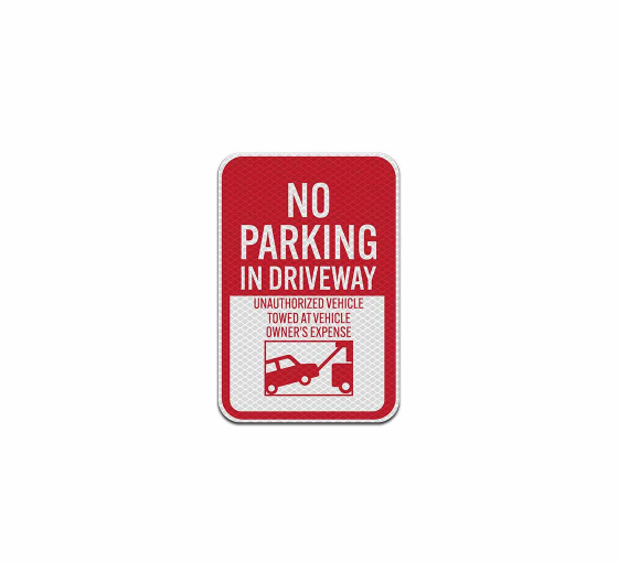 Unauthorized Vehicles Towed Aluminum Sign (Diamond Reflective)