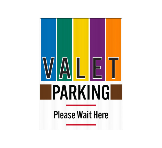 Valet Parking Please Wait Here Corflute Sign (Reflective)