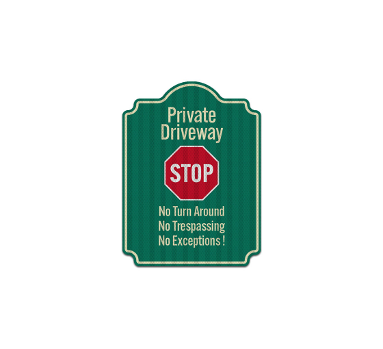 Stop Private Driveway Aluminum Sign (HIP Reflective)