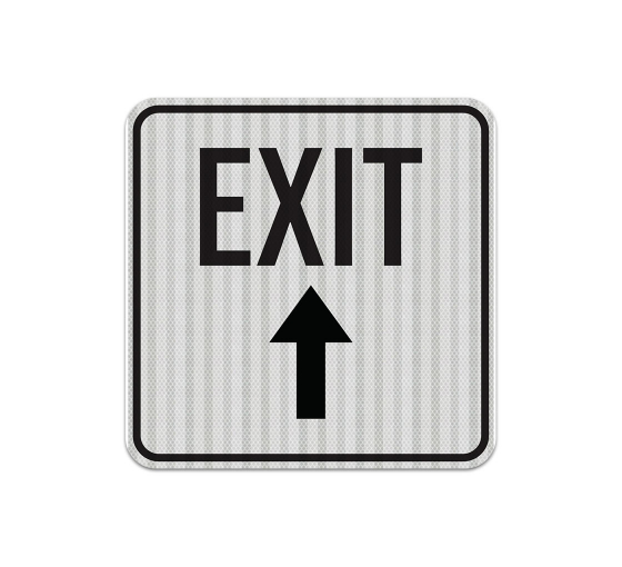 Exit With Left Arrow Aluminum Sign (HIP Reflective)