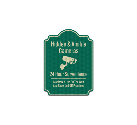 Hidden & Visible Cameras Aluminum Sign (HIP Reflective)