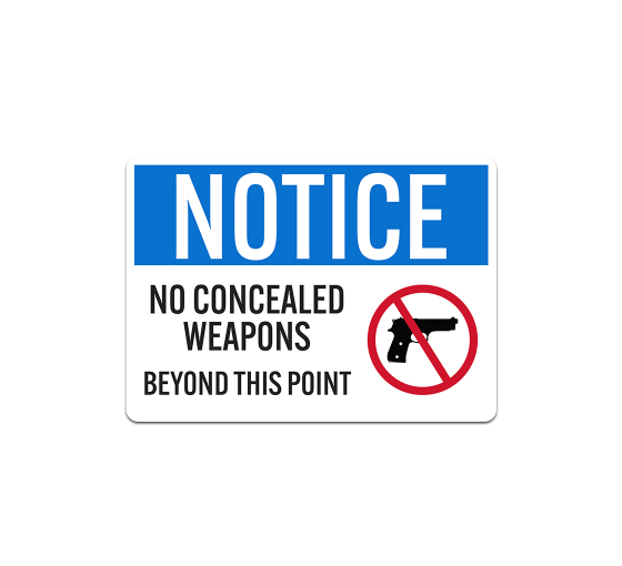 No Weapons Beyond This Point Decal (Non Reflective)