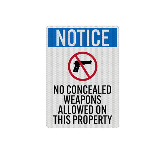 No Concealed Weapons Allowed Decal (EGR Reflective)