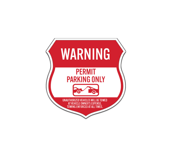 No Parking Without Permit Decal (Non Reflective)