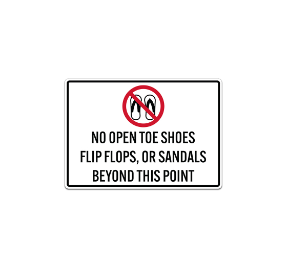 No Open Shoes Or Sandals Decal (Non Reflective)