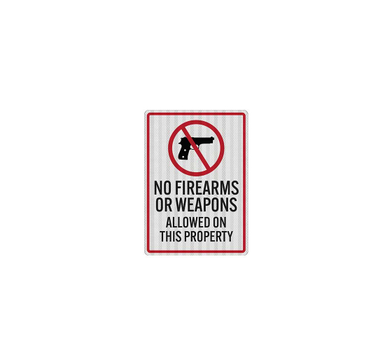 No Firearms Or Weapons Decal (EGR Reflective)