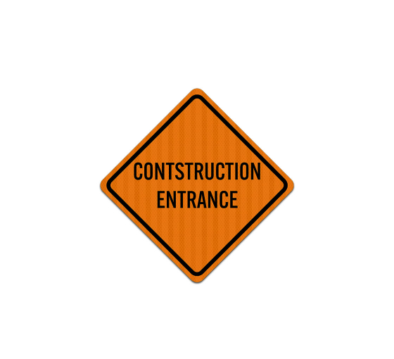 Construction Entrance Aluminum Sign (EGR Reflective)