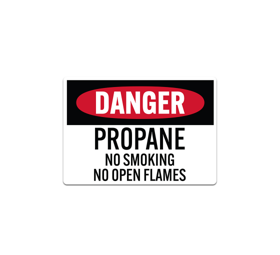 OSHA Propane No Smoking No Open Flames Decal (Non Reflective)