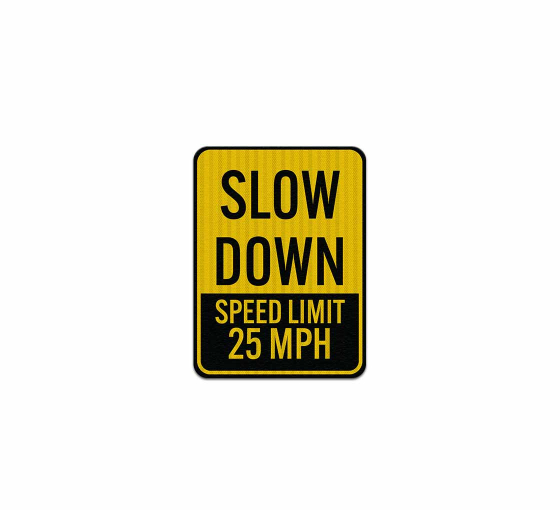 Slow Down Speed Limit 5 MPH Aluminum Sign (EGR Reflective)