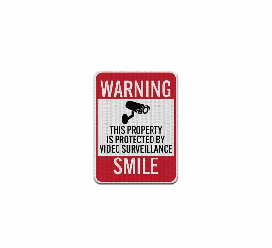 Property Is Protected By Video Surveillance Aluminum Sign (EGR Reflective)