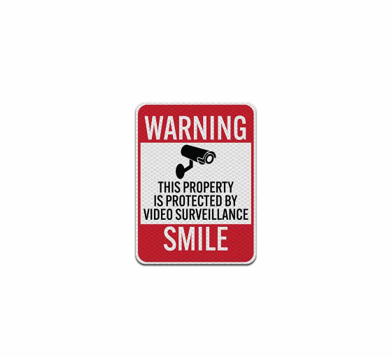 Property Is Protected By Video Surveillance Aluminum Sign (Diamond Reflective)