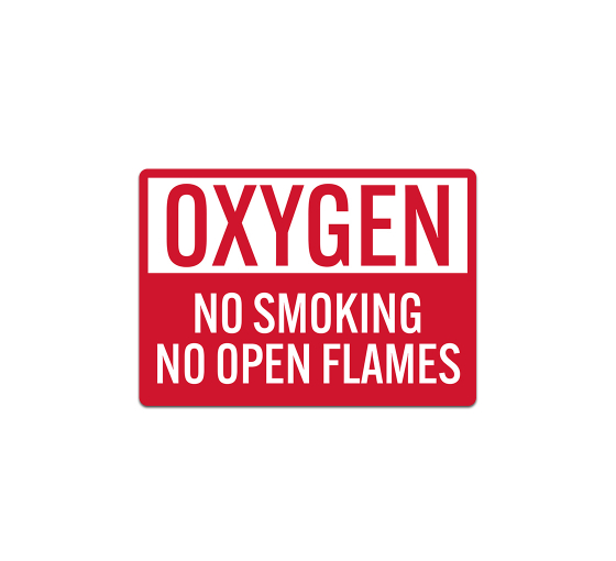 Oxygen No Smoking, No Open Flames Decal (Non Reflective)