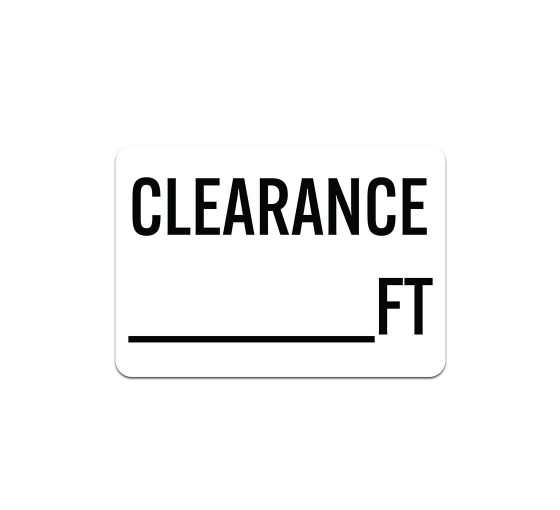 Write-On Clearance Ft Decal (Non Reflective)