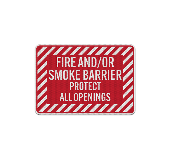 Fire & Smoke Barrier Aluminum Sign (EGR Reflective)