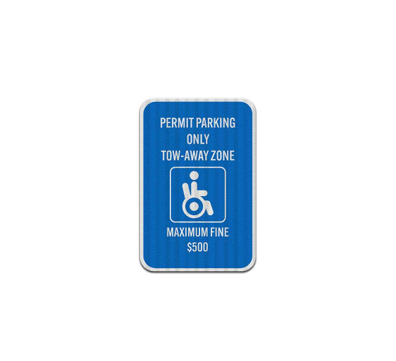 ADA Permit Parking Only Aluminum Sign (EGR Reflective)