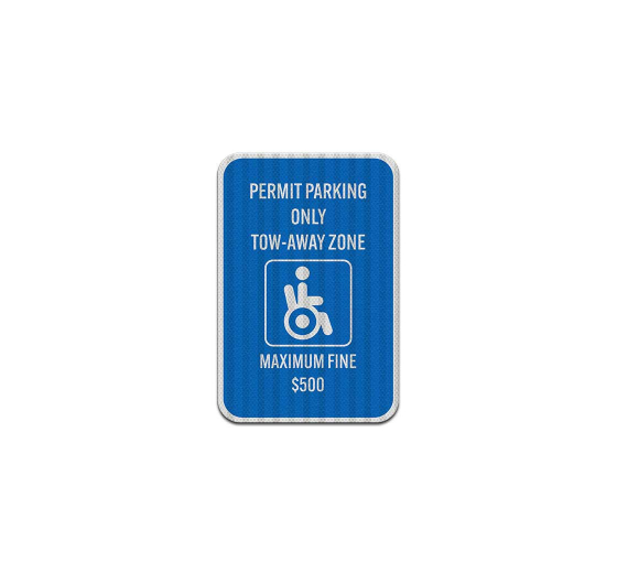 ADA Permit Parking Only Aluminum Sign (HIP Reflective)