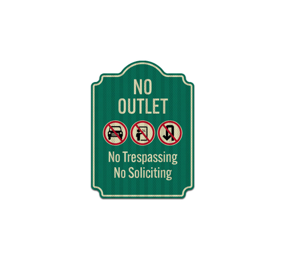 No Trespassing Or Soliciting Aluminum Sign (HIP Reflective)