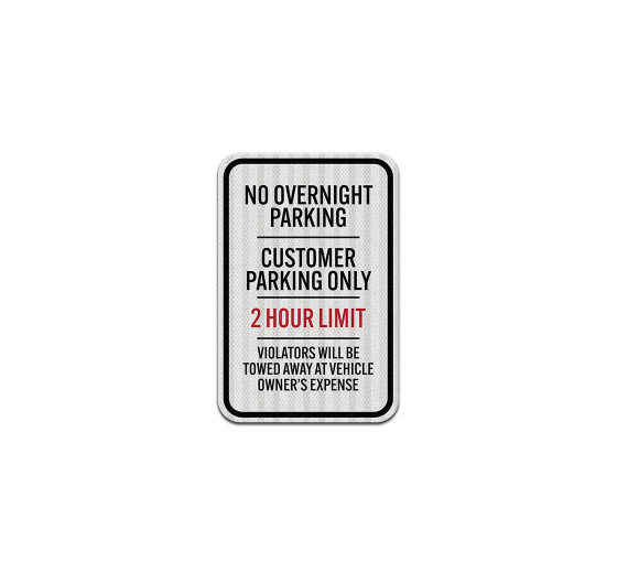 No Overnight Parking Aluminum Sign (EGR Reflective)