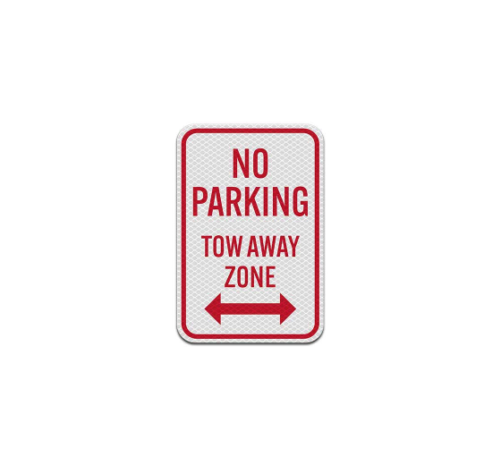 Parking Restriction Tow Away Zone Aluminum Sign (Diamond Reflective)