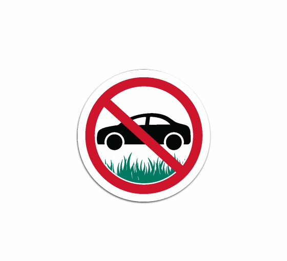 No Parking On The Grass Symbol Decal (Non Reflective)