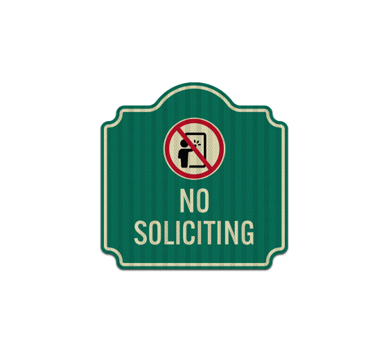 No Soliciting Symbol Aluminum Sign (HIP Reflective)