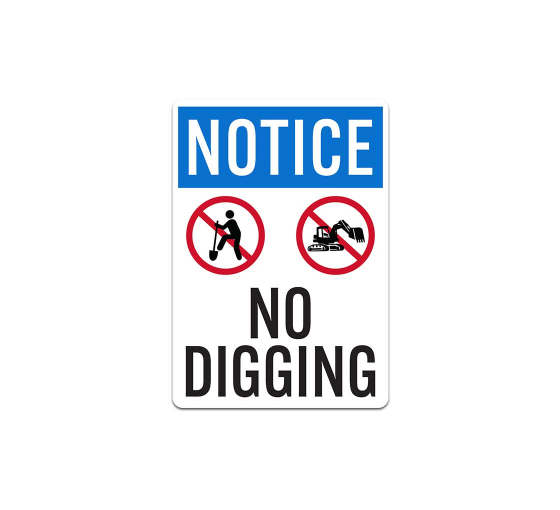 OSHA No Digging Decal (Non Reflective)