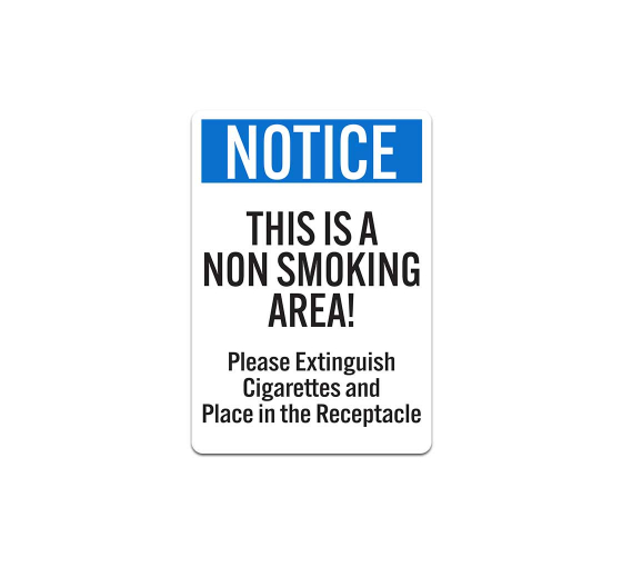 This Is A Non Smoking Area Decal (Non Reflective)