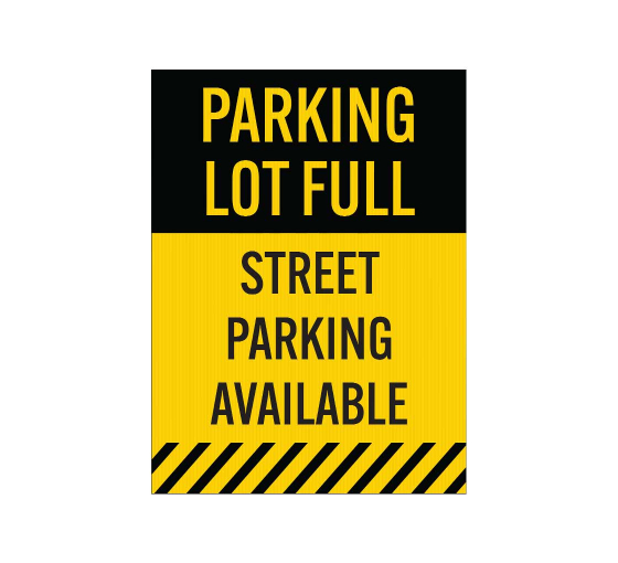 Street Parking Available Corflute Sign (Non Reflective)