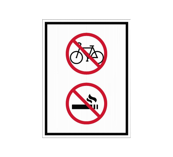 No Smoking, No Biking Corflute Sign (Non Reflective)