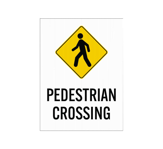 Pedestrian Crossing Corflute Sign (Non Reflective)
