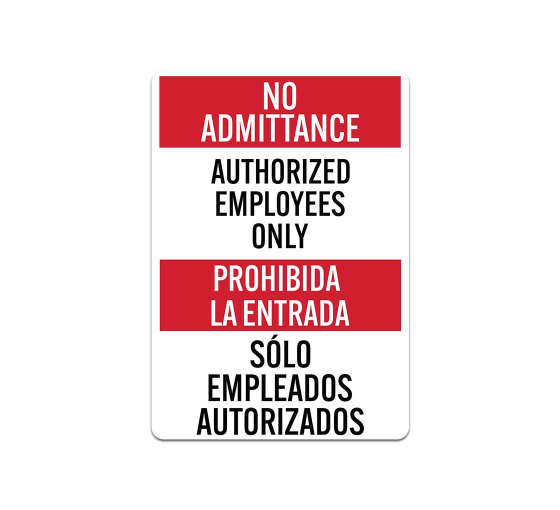 Bilingual Employees Only Decal (Non Reflective)